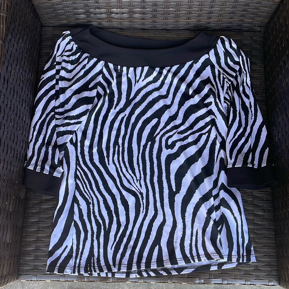 Zebra print dressy top size S